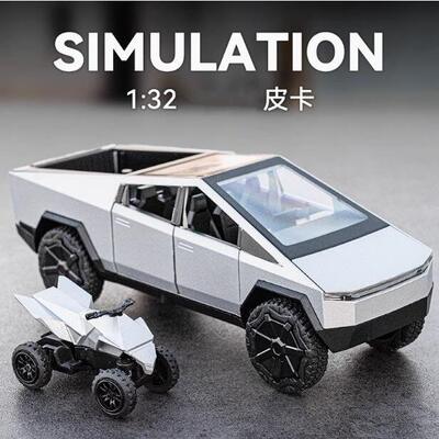 新款 1:32特皮卡仿真合金斯拉声光儿童玩具汽车模型男摆件礼E