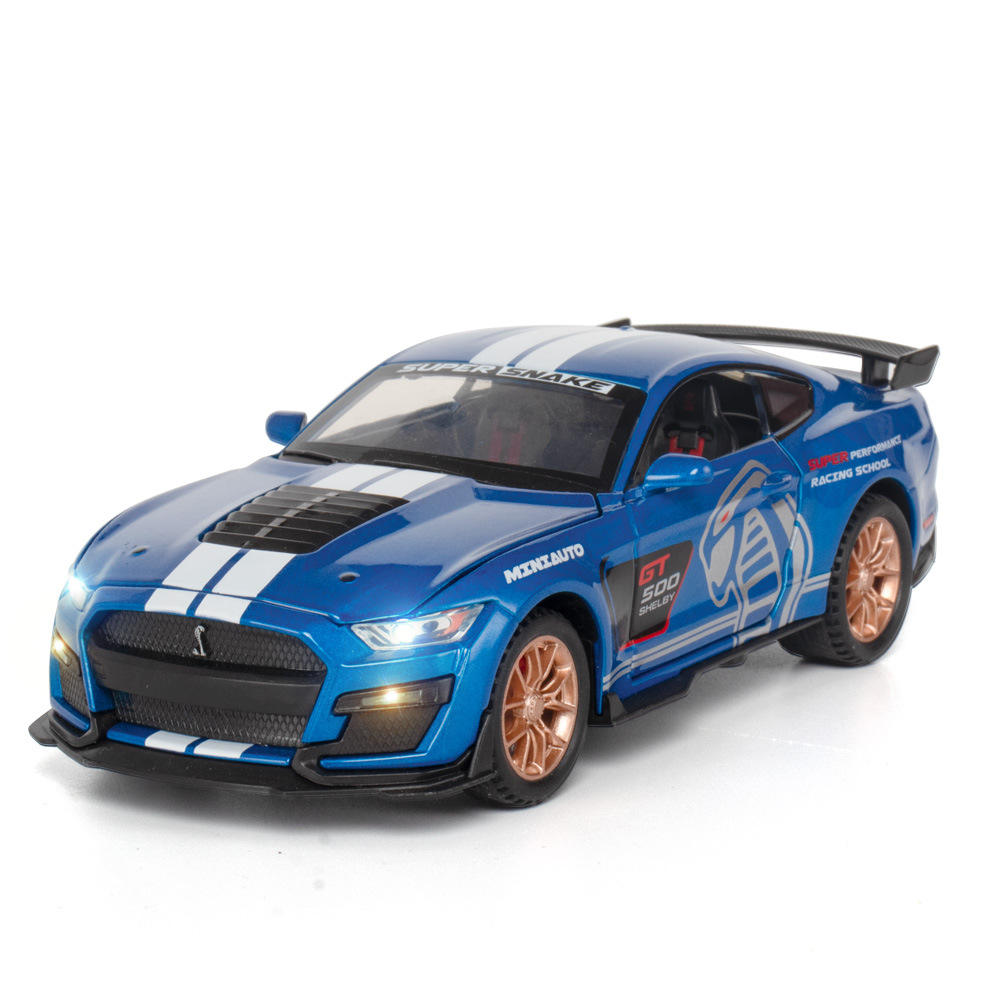新款 建元1:32野马GT500合金车模型 声光儿童玩具车 六一礼物