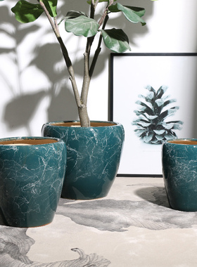 特大号陶瓷花盆欧式客厅家用超大落地幸福树大口径创意阳台种树高