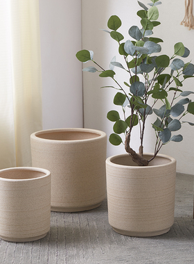 特大号陶瓷花盆粗陶透气大口径30cm以上阳台家用客厅兰花新款极简