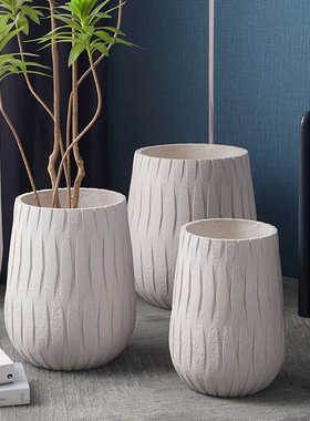 特大号镁泥花盆家用创意落地高款超大码天堂鸟仿真绿植创意摆件