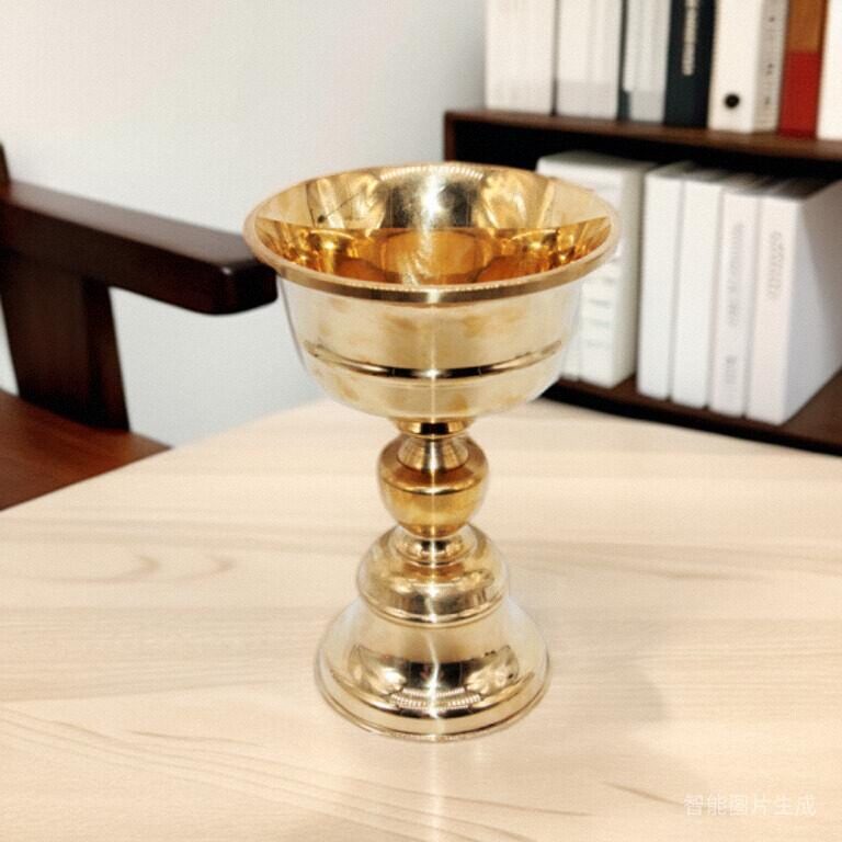 松吉仓 黄铜酥油灯座加厚17号两节灯 可用酥油蜡食用油能燃72小时