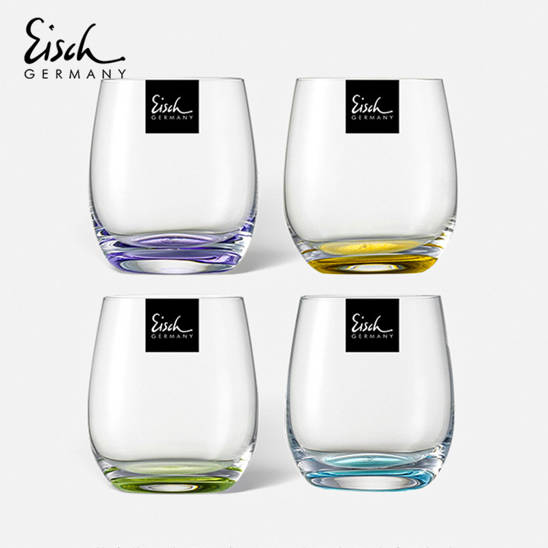 德国进口eisch艾奢平底无脚水晶红酒杯o型杯彩色果汁杯水杯家用