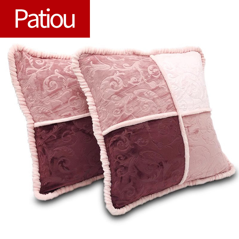 帕缇欧冬季加厚床头靠垫沙发抱枕一对办公室靠枕枕套单人护腰靠垫