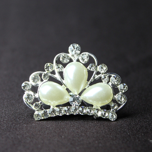 女童演出生日发饰 花童婚纱礼服配饰 韩版 儿童水钻珍珠小皇冠头饰