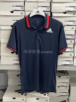 adidas男运动速干POLO衫短袖T恤