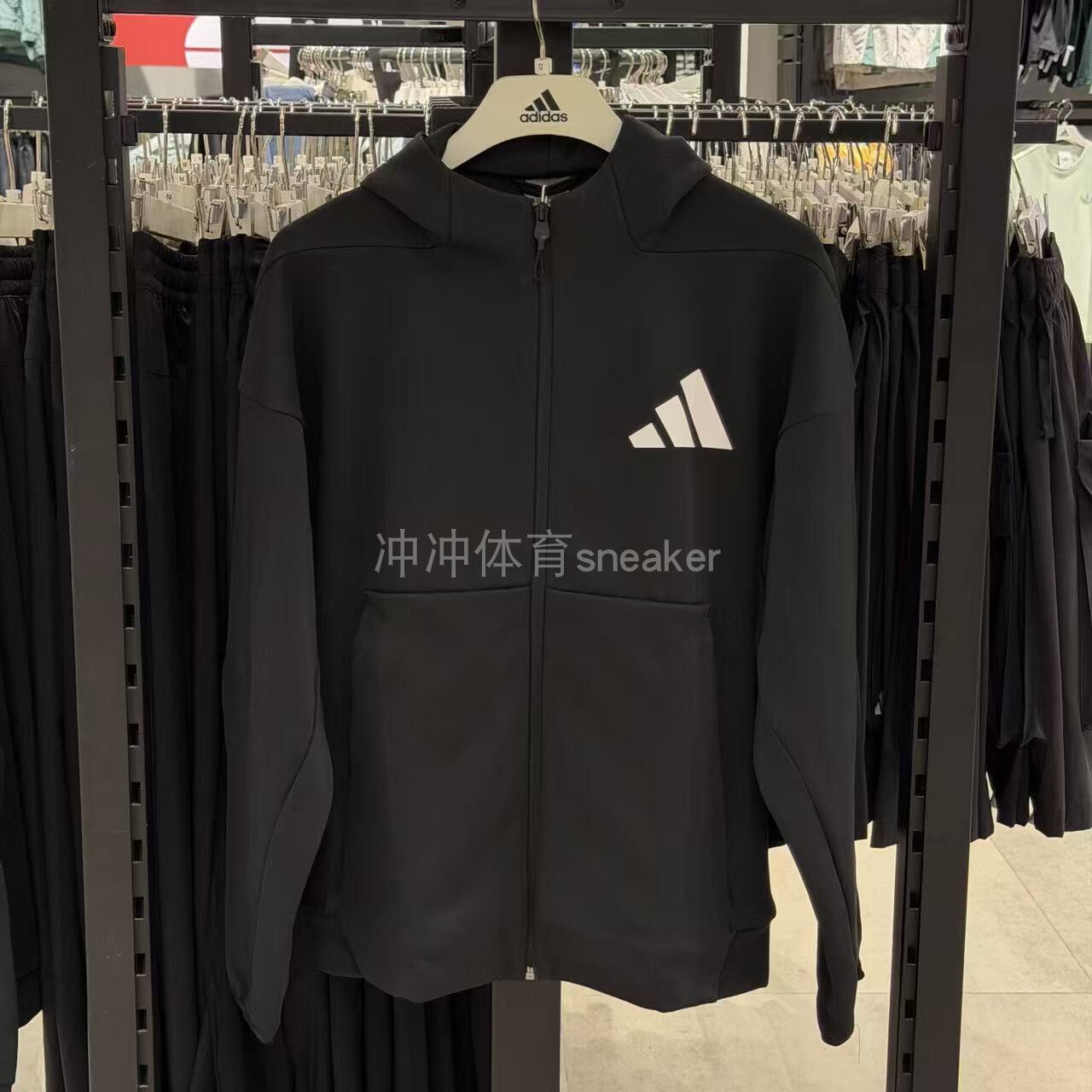 ADIDAS阿迪达斯正品 ZNE LOGO 运动休闲连帽长袖夹克外套 JD5984