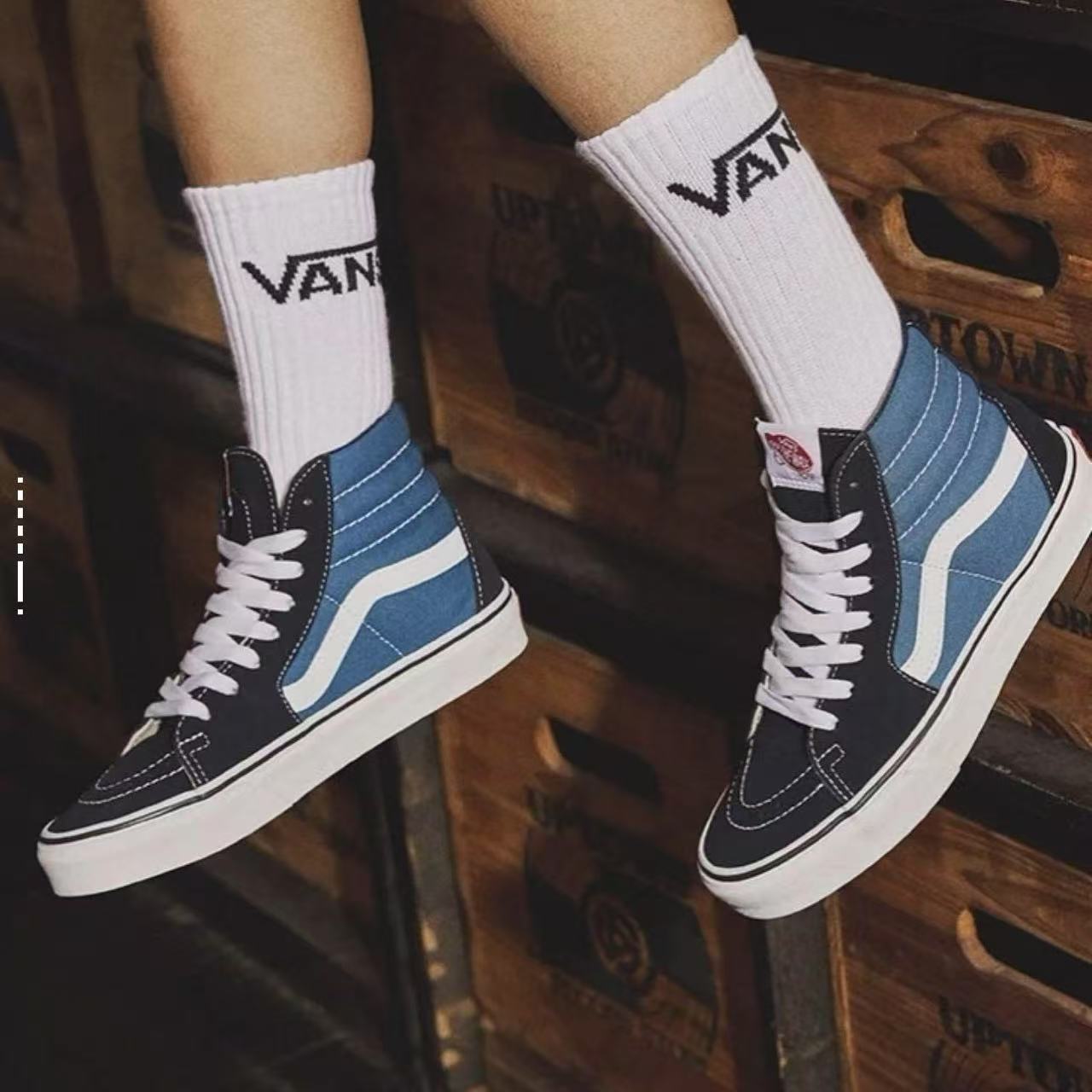 VANS SK8 帆布 高帮男女同款经典时尚百搭休闲板鞋 VN000D5INVY