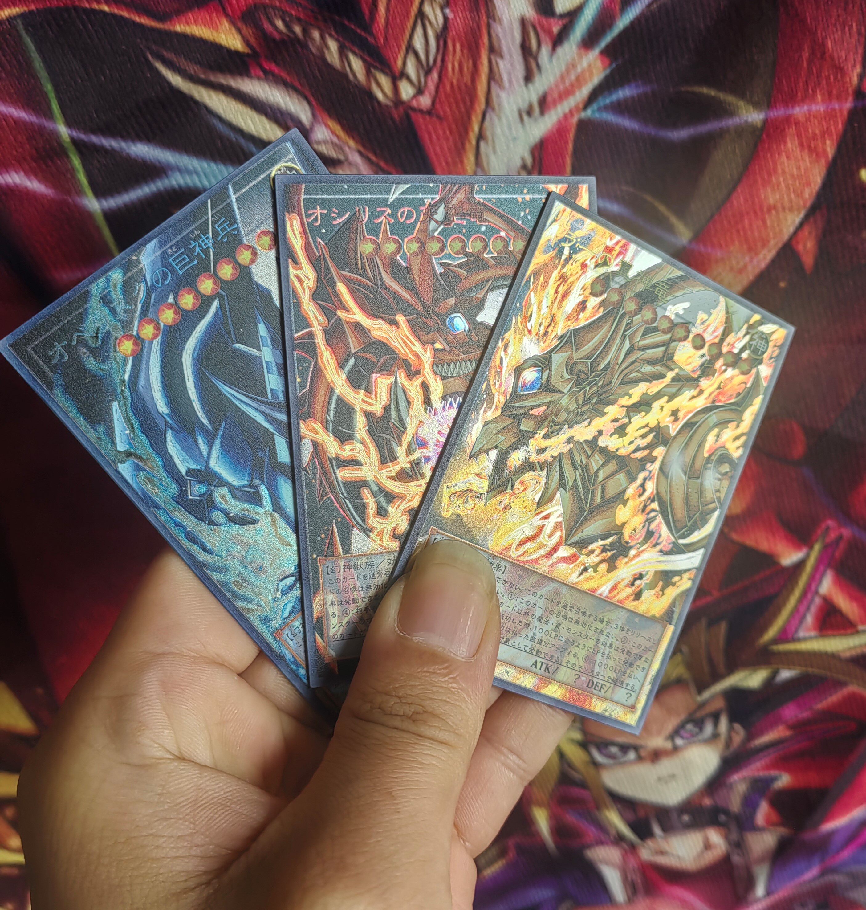 新品游戏王自制diy金属卡三幻神闪卡钢板卡