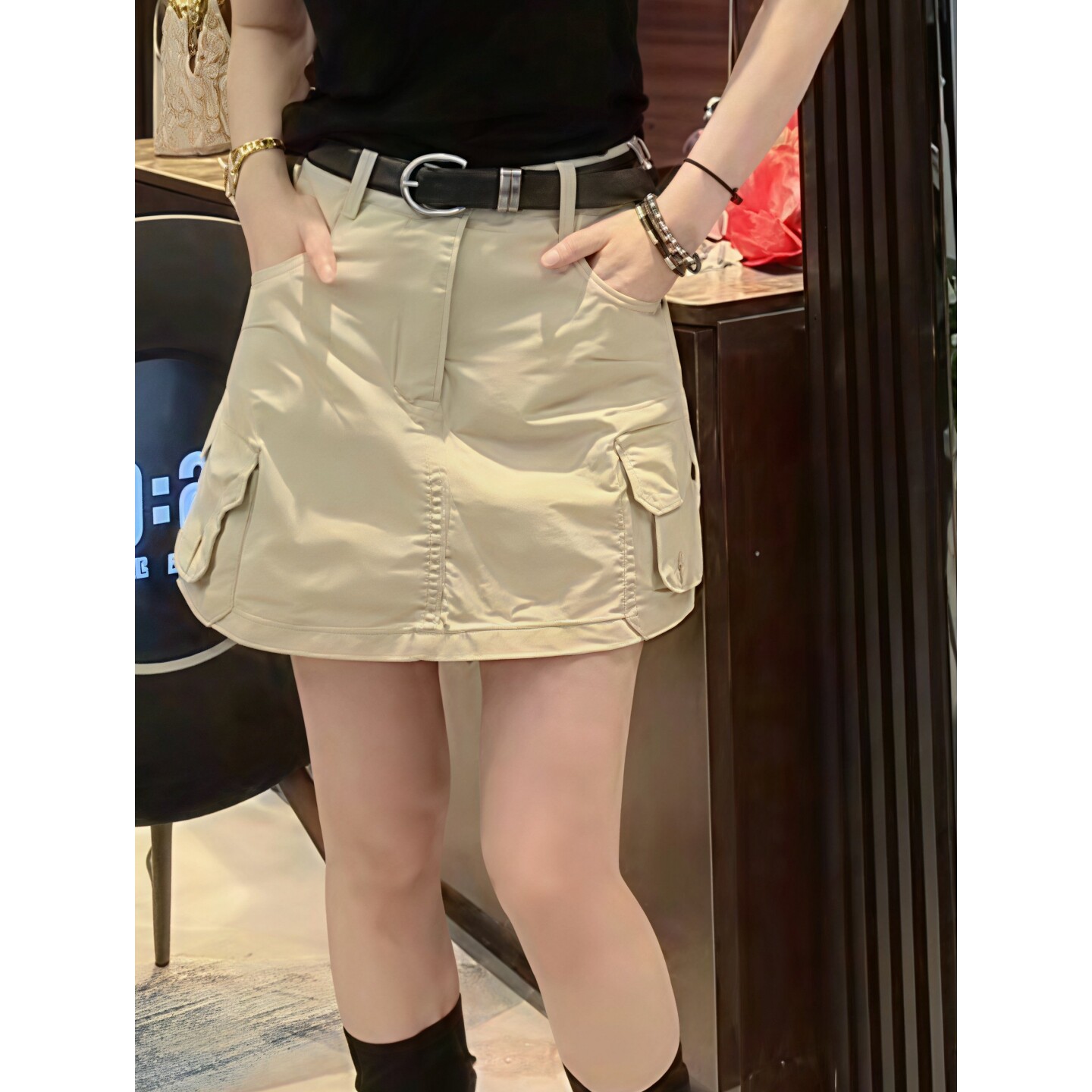 欧洲站夏季工装短裙女减龄牛仔半身裙防走光裤裙显瘦百搭一步裙子