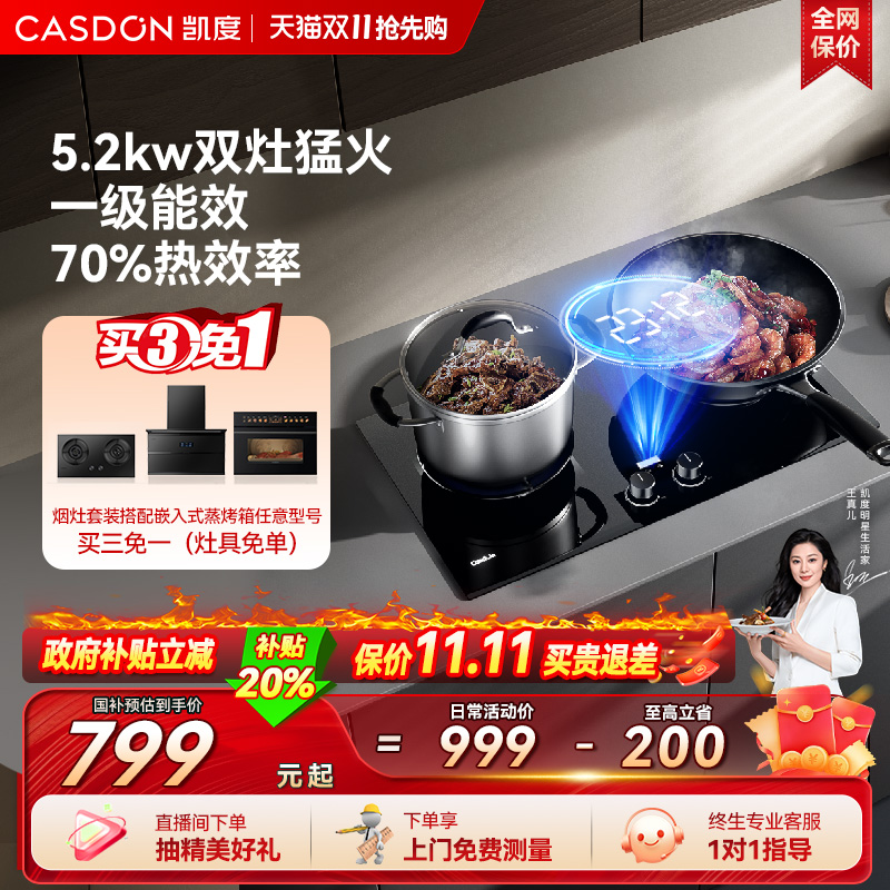 凯度T3BX-A家用猛火燃气灶煤气灶双灶嵌入式天然气U10sky系列
