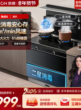 凯度K23X01集成灶消毒柜一体灶家用油烟机燃气灶