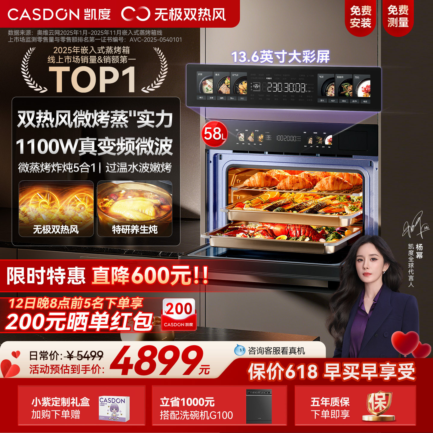 �������Ƽ�������˫�ȷ�GRpro΢��¯΢����һ���Ƕ��ʽ�������� 4899Ԫ