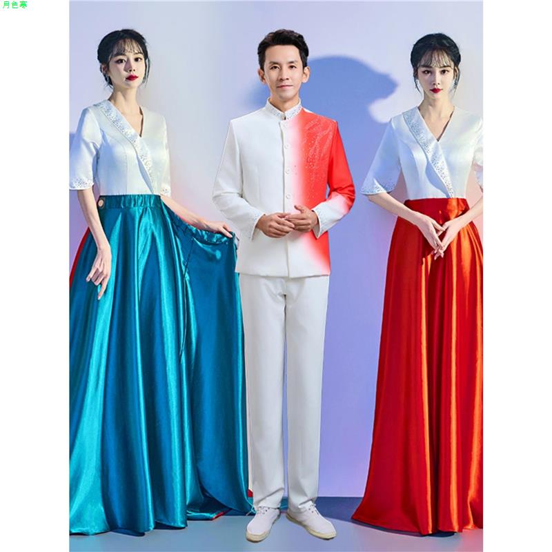 大合唱团演出服女长裙2025