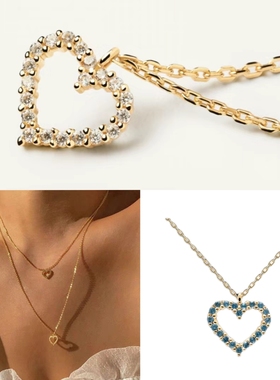 黑色爱心形925银项链银情侣礼物