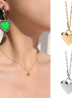 锁骨链ins纯银女金项链爱心形