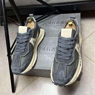 精神小伙休闲运动软底防滑增高老爹鞋2025秋冬款韩版百搭青年男鞋