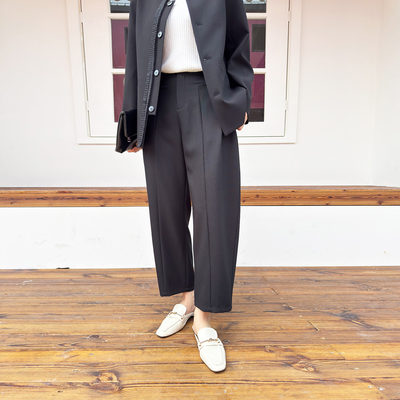 卓着2025年秋冬新款垂感弹力香蕉裤显瘦直筒裤女宽松休闲弯刀裤