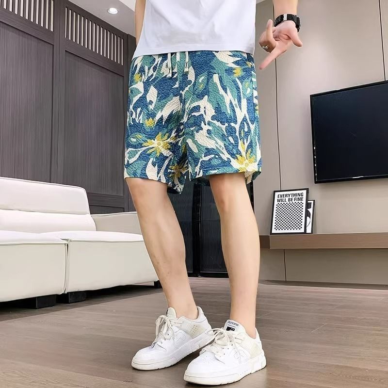 夏季男士痞帅印花五分薄款短裤