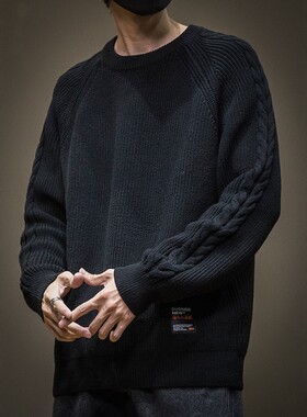 毛衣男针织毛衫潮牌帅气美式复古