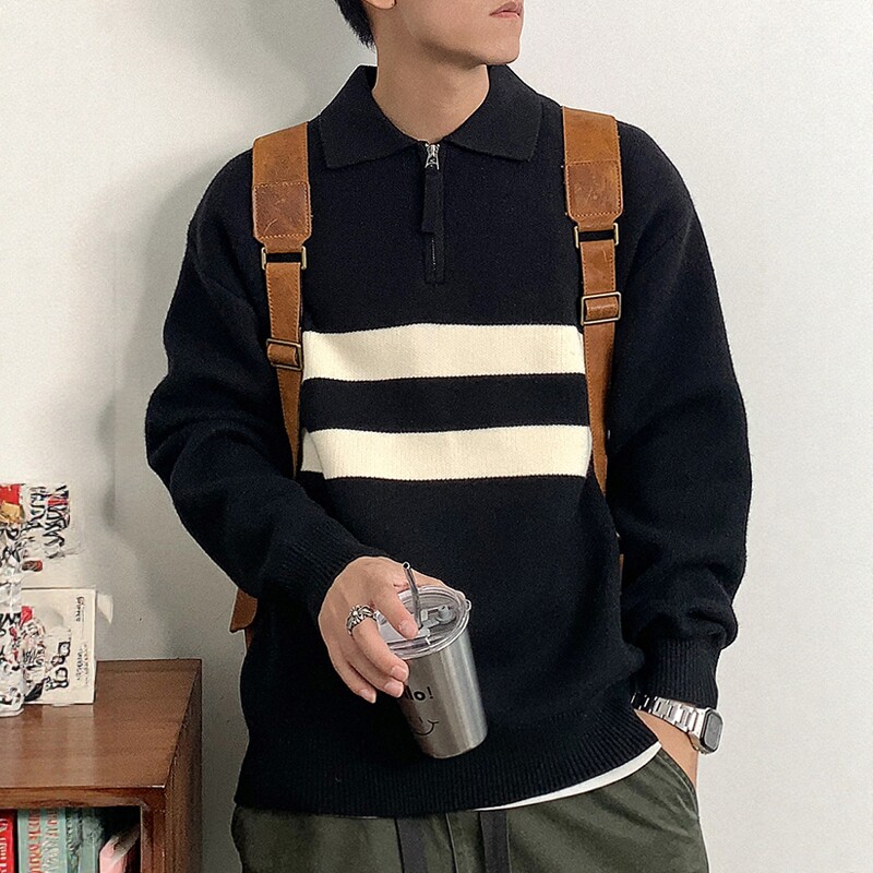 毛衣男针织毛衫潮牌帅气美式复古