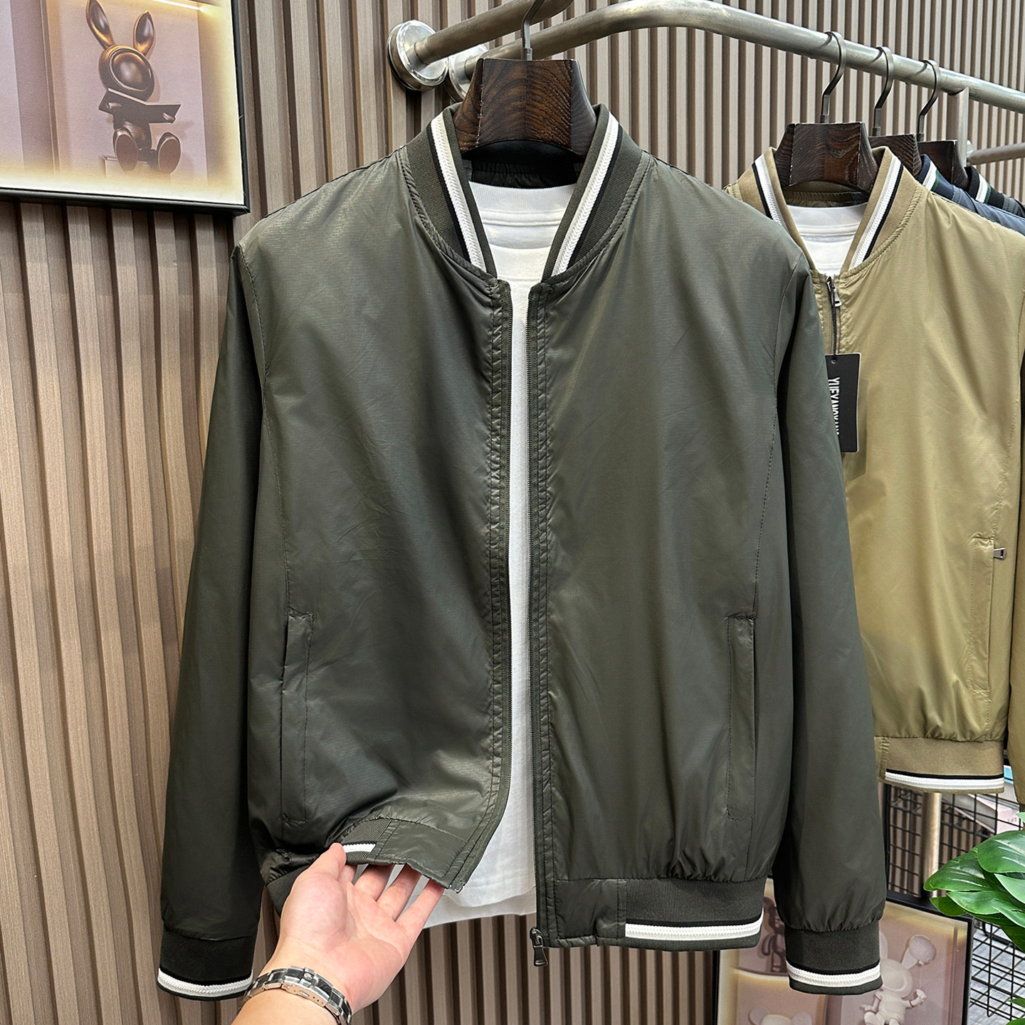 2025新款男士夹克春秋季潮流棒球领时尚百搭休闲青年宽松外套上衣,男装,夹克,淘宝优惠券,粉丝福利购,淘宝优惠卷