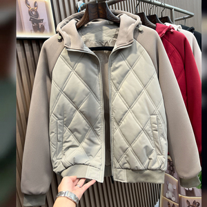 潮牌棉服男2024新款秋冬季连帽短款加厚保暖潮牌轻薄运动休闲户外