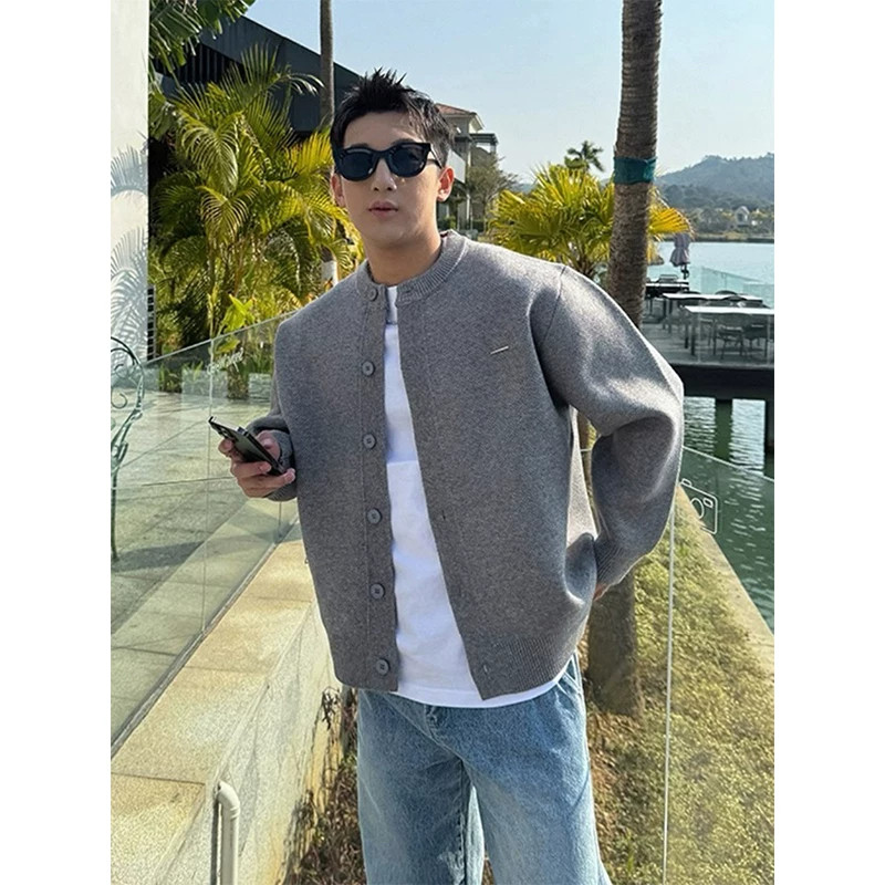 开衫毛衣男针织毛衫潮牌帅气美式