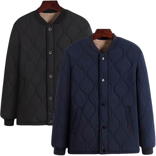 爸爸中老年加绒加厚保暖棉衣