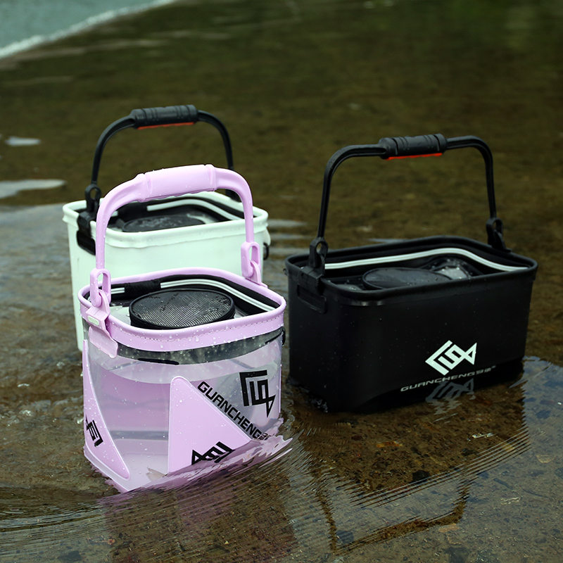 加厚透明活鱼桶折叠打水桶