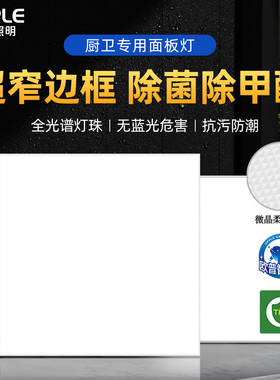 欧普集成吊顶led嵌入式吸顶灯铝扣板厨房卫生间浴室300x600平板灯