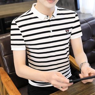 短袖 男翻领t恤韩版 T恤男士 polo衫 衣服潮 潮流2025夏季 上衣男装