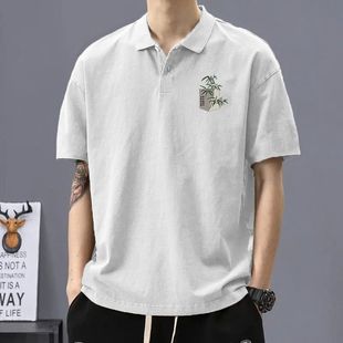 纯棉POLO衫 2025年夏季 宽松休闲潮流百搭男士 潮牌短袖 T恤翻领半袖