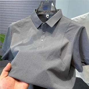 男纯色拼接百搭夏装 2025新款 t恤男衬衫 运动吸汗无痕领POLO衫 短袖