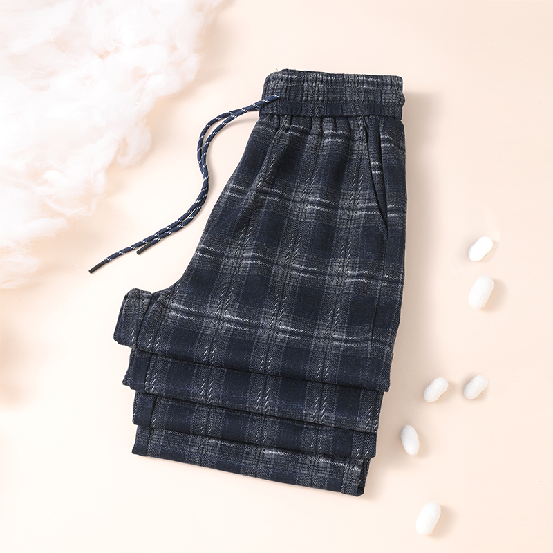 直筒阔腿裤女2025新款秋季款宽松慵懒风大码休闲裤高腰格子裤子