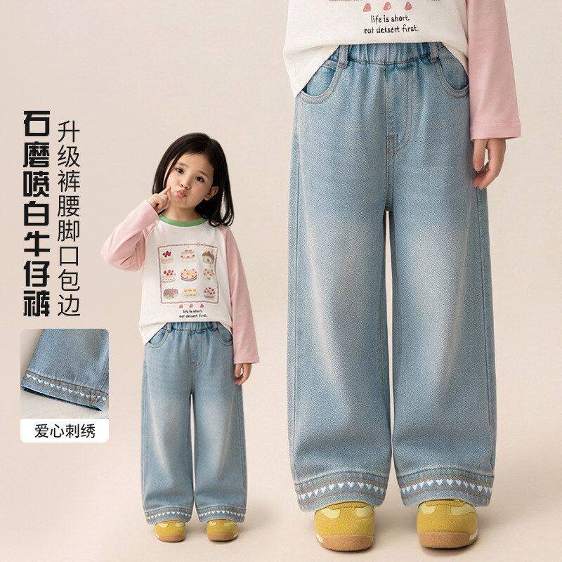 【开门红满200-20加包邮】女童春装裤子韩版休闲直筒阔腿裤长裤儿