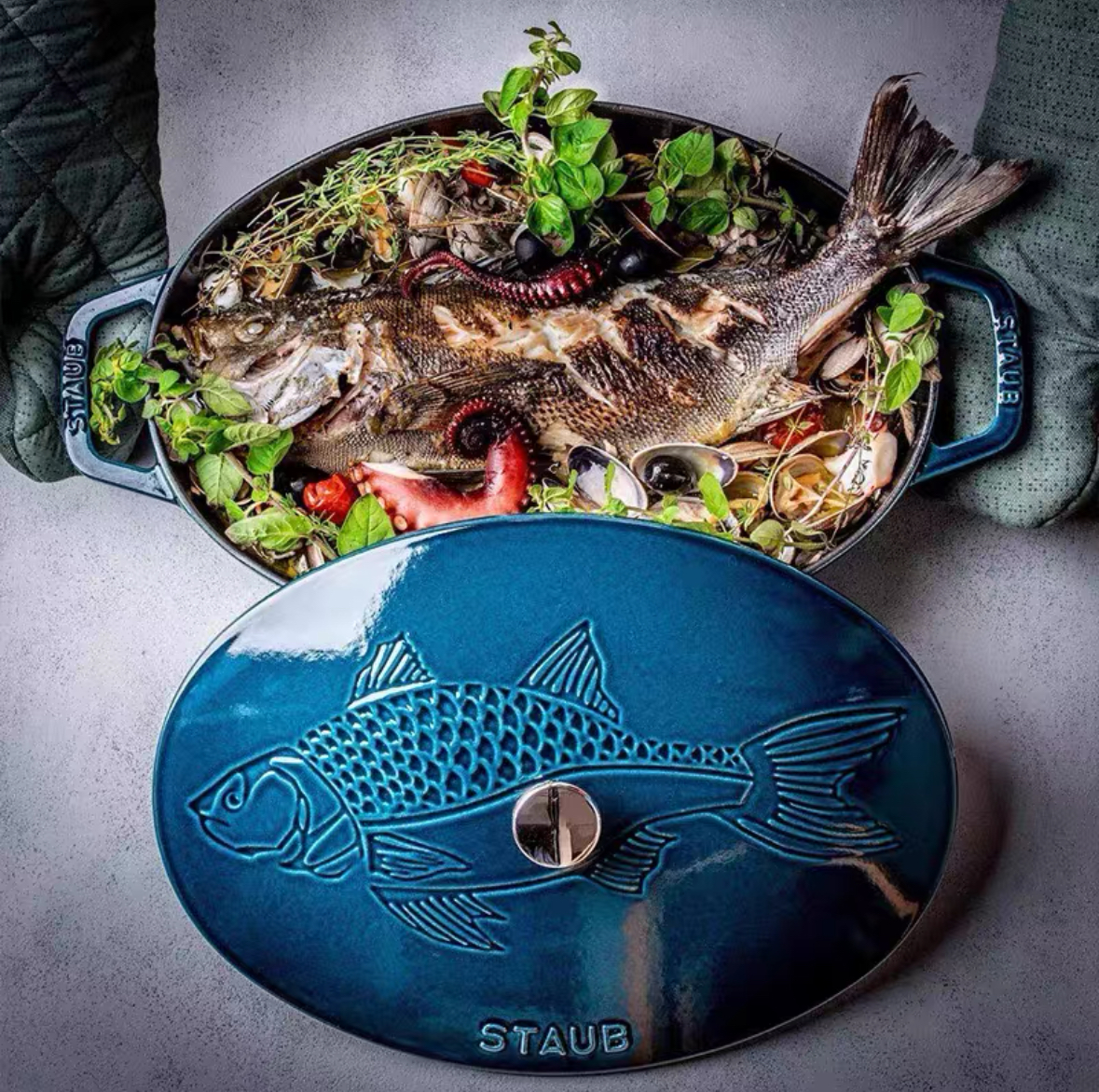 staub珐宝珐琅锅33cm鱼锅