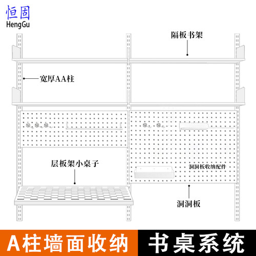 恒固洞洞板收纳北欧铁艺置物架