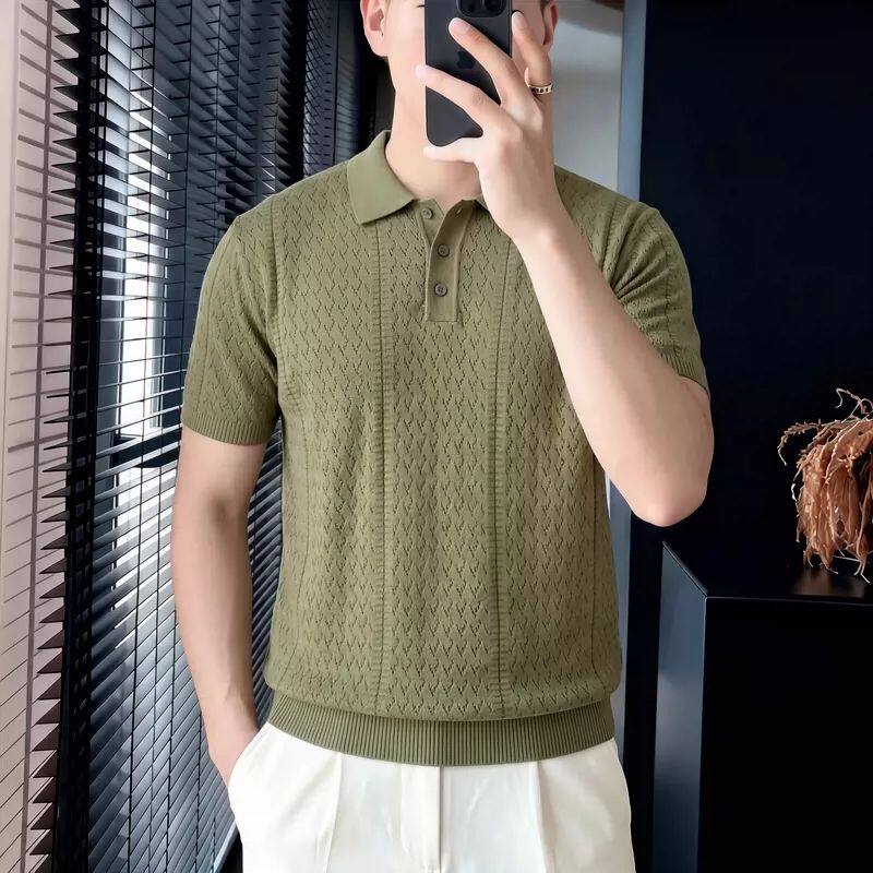 老钱风针织polo衫男潮牌高档