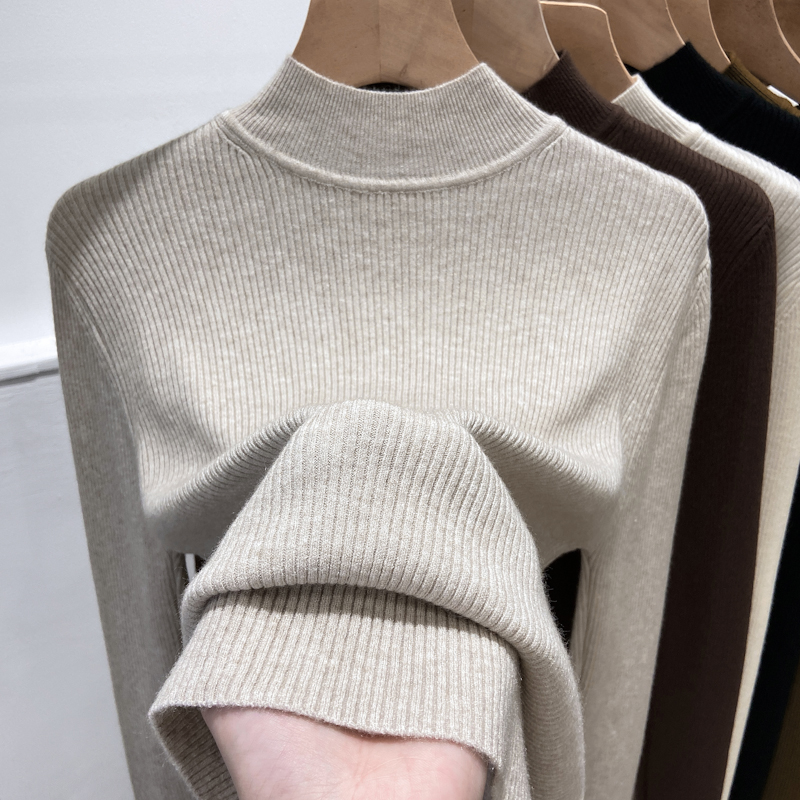 羊毛套头半高领内搭软糯针织毛衣
