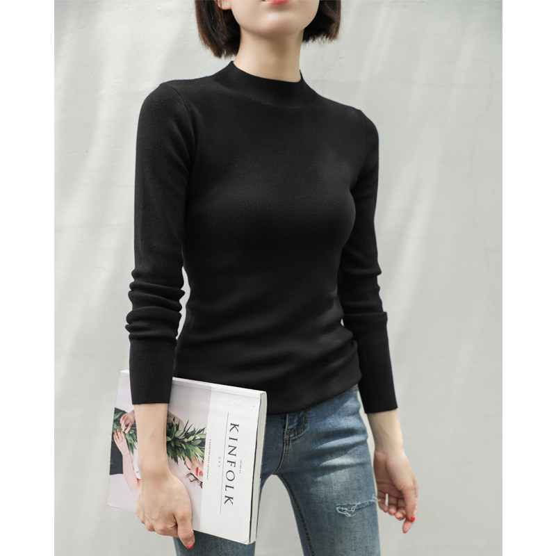 2025新款秋冬高级感半高领打底衫女内搭针织衫洋气中领修身毛衣,女装/女士精品,毛针织衫,淘宝优惠券,粉丝福利购,淘宝优惠卷