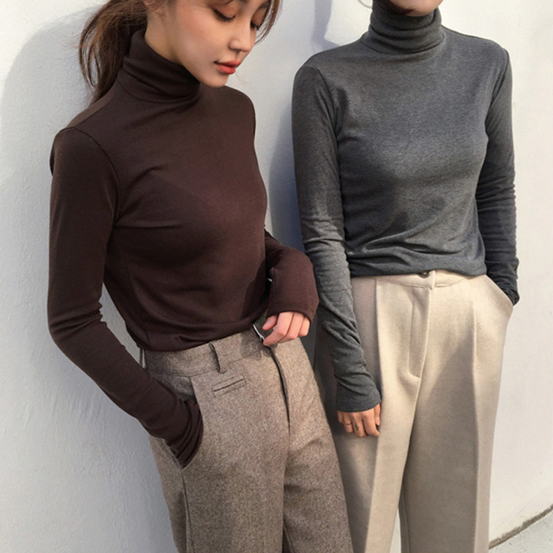 堆堆领羊毛打底衫女秋冬高领内搭毛衣2025修身翻领针织衫软糯上衣,女装/女士精品,毛针织衫,淘宝优惠券,粉丝福利购,淘宝优惠卷