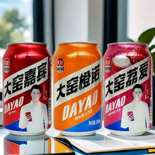 大窑汽水嘉宾橙诺荔爱汽水330ml*24罐易拉罐装果味碳酸饮料整箱