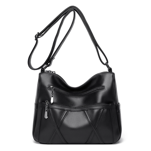 Вместительная и большая сумка на одно плечо, из натуральной кожи, для среднего возраста