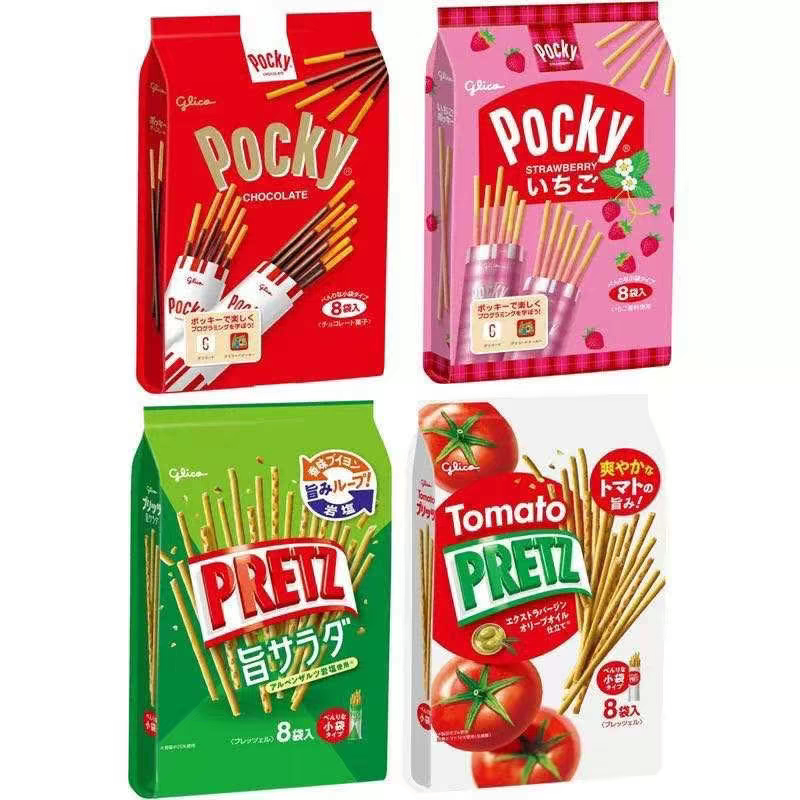 日本进口格力高POCKY巧克力棒多口味8支装进口零食饼干巧克力饼干