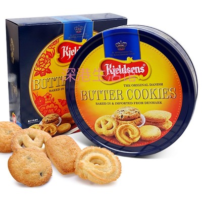 原装丹麦曲奇饼干礼盒蓝罐