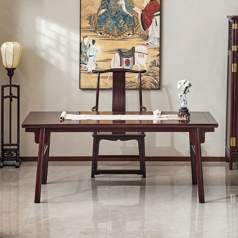 宋韵赞比亚血檀实木书桌明式画案