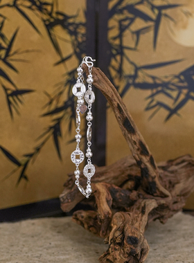 足银999碎冰冰五帝钱币葫芦手链