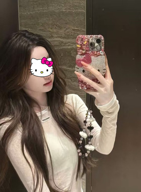 懒懒同款适用17Promax奢华水钻手机壳14带钻镶钻1Pro6立体KT猫15