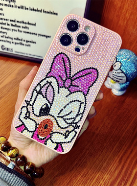 适用iPhone15Promax镶钻手机壳卡通苹果16romax硅胶防摔13全包12Pro可爱个性11奢华水钻14带钻15Pro少女心款